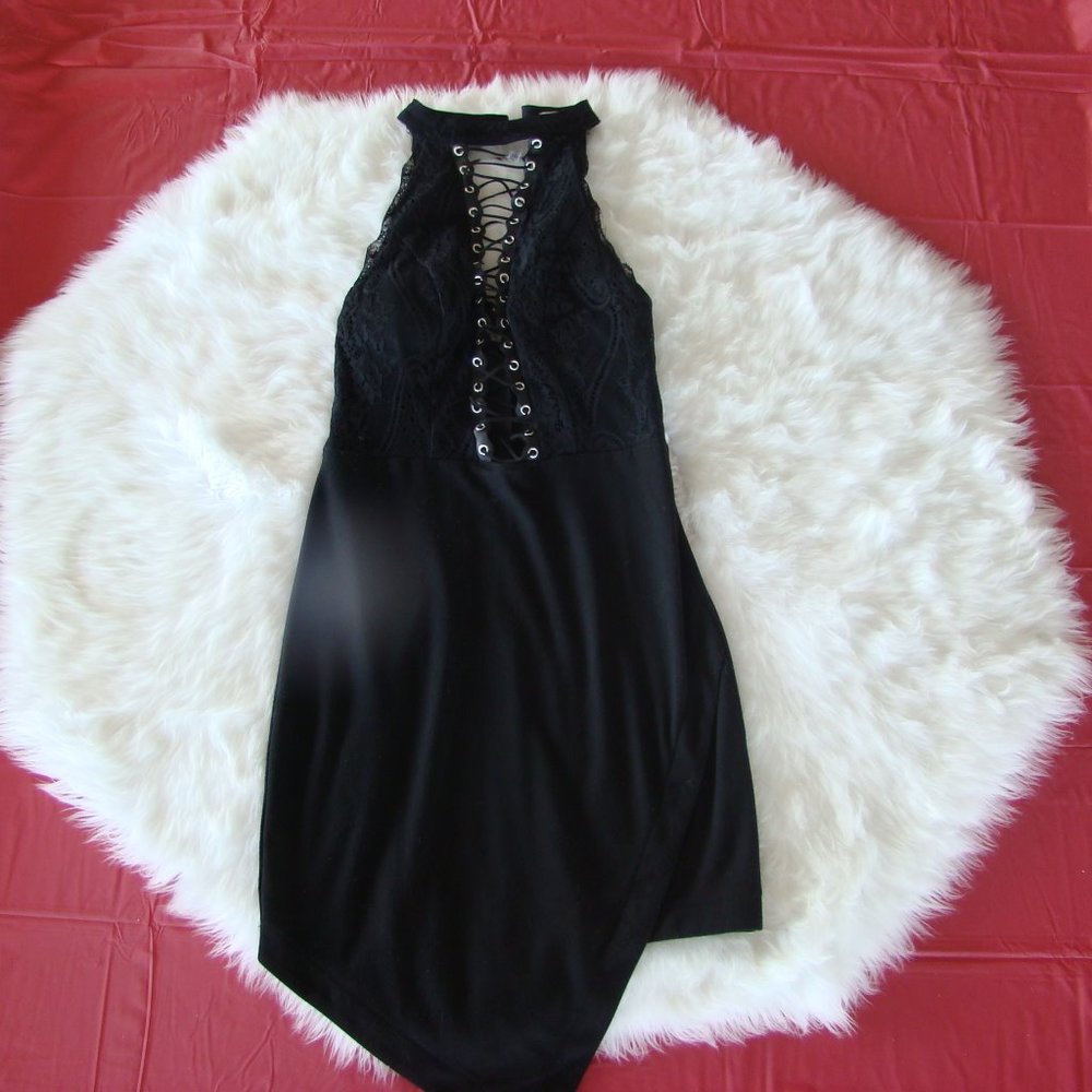 vampy mini asymmetrical dress